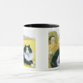 Katze in seiner Garten-Geschenk-Tasse Tasse (Zentrum)