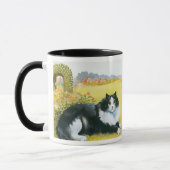 Katze in seiner Garten-Geschenk-Tasse Tasse (Links)