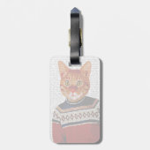 Katze in Ski-Strickjacke 2 Gepäckanhänger (Rückseite vertikal)