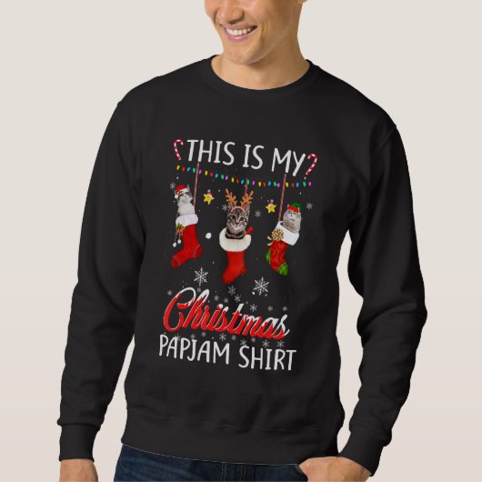 Katze in Socken Weihnachtshund Sweater Xmas Sweatshirt (Vorderseite)
