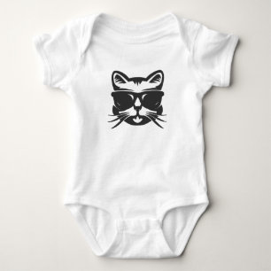 Katze in Sonnenbrille - Farbe wählen Baby Strampler