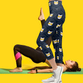 Katze in Sonnenbrille und Punkt auf der weißen gel Capri Leggings