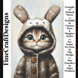 Katze in Sonnenmütze, Niedlich & adorable BU5 Deco Seidenpapier