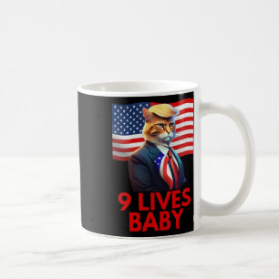 Katze in Suite mit Trump-Haar Amerikanische Flagge Kaffeetasse