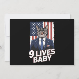 Katze in Suite mit Trump-Haar-Amerikanischer-Flagg Einladung