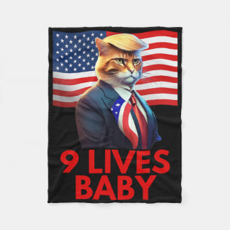 Katze in Suite mit Trump-Haar amerikanischer Flagg Fleecedecke