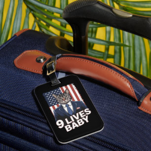 Katze in Suite mit Trump-Haar-Amerikanischer-Flagg Gepäckanhänger