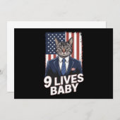 Katze in Suite mit Trump Hair American Flag 9 Live Einladung (Vorne/Hinten)