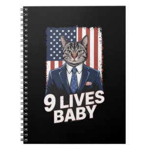 Katze in Suite mit Trump Hair American Flag 9 Live Notizblock