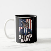 Katze in Suite mit Trump Hair American Flag 9 Live