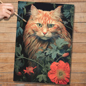 Katze in Tapestry 2 Decoupage Paper Seidenpapier