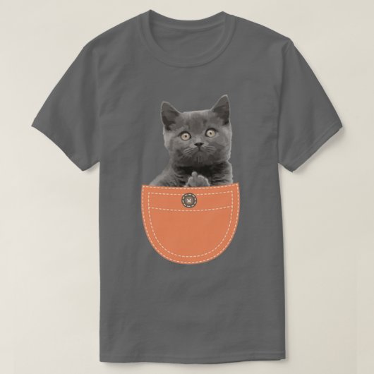 Katze in Tasche, die den Finger gibt T-Shirt (Design vorne)