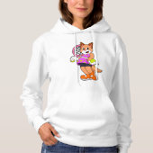 Katze in Tennis mit Tennisschläger Hoodie (Vorderseite)