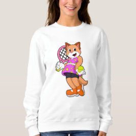 Katze in Tennis mit Tennisschläger Sweatshirt