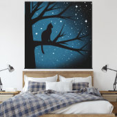 Katze in Tree an einer Wintersonnnacht Leinwanddruck (Insitu (Schlafzimmer))