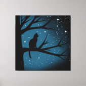 Katze in Tree an einer Wintersonnnacht Leinwanddruck (Vorderseite)