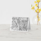 Katze in Tree Karte (Gelbe Blume)