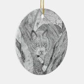 Katze in Tree Keramik Ornament (Rechts)