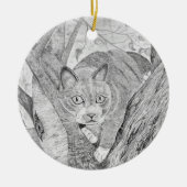 Katze in Tree Keramik Ornament (Vorne)