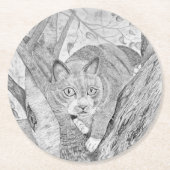 Katze in Tree Runder Pappuntersetzer (Vorderseite)