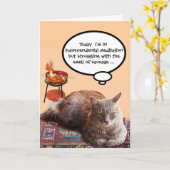 KATZE IN ÜBERSCHREITENDER MEDITUNG KARTE (Gelbe Blume)