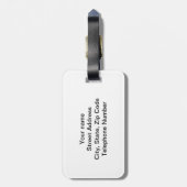 Katze in Ufo - Wählen Sie die Hintergrundfarbe Gepäckanhänger (Rückseite vertikal)