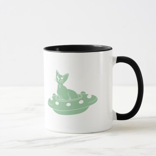 Katze in Ufo - Wählen Sie die Hintergrundfarbe Tasse (Rechts)