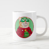 Katze in Ugly Christmas Sweater Jumbo-Tasse (Rechts)