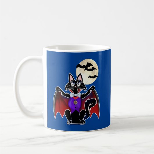 Katze in Vampirkostüme Kaffeetasse (Links)