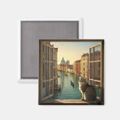 Katze in Venedig Italien Reise Souvenirgemälde Magnet (Vorderseite/Rückseite)