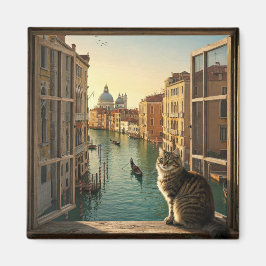 Katze in Venedig Italien Reise Souvenirgemälde Magnet