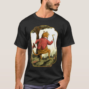 Katze in Vintage-Kleidung T-Shirt