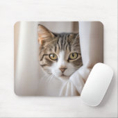 Katze in Vorhängen Mousepad (Mit Mouse)