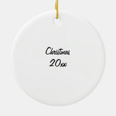 Katze in Weihnachtsbeleuchtung getanzt Keramik Ornament (Hinten)