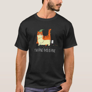 Katze in Weihnachtslichtern eingekeilt I M Fein Se T-Shirt