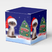 Katze in Weihnachtsmannmütze Geschenkschachtel (Vorderseite)