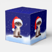 Katze in Weihnachtsmannmütze Geschenkschachtel (Rückseite)