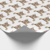 Katze in weiß geschenkpapier (Ecke)