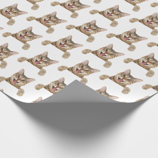 Katze in weiß geschenkpapier (Ecke)