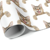 Katze in weiß geschenkpapier (Rolleneckpunkt)
