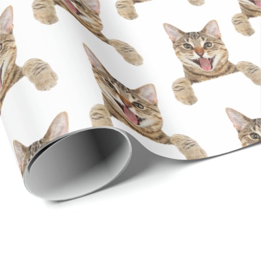 Katze in weiß geschenkpapier (Rolleneckpunkt)