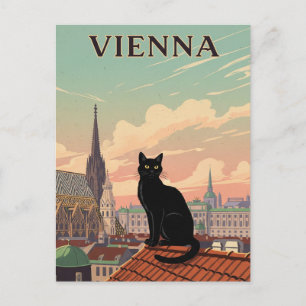 Katze in Wien Österreich Reise Postkarte