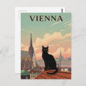Katze in Wien Österreich Reisen Postkarte (Vorne/Hinten)