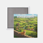 Katze in Worcestershire England Travel Magnet (Vorderseite/Rückseite)