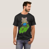 Katze Inline-Skating Rollschuhe Sport T-Shirt (Vorne ganz)