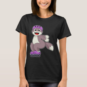 Katze Inline-Skating Rollschuhe Sport T-Shirt