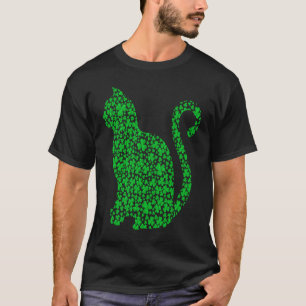 Katze Irischer Kleeblatt Katze St. Patrick's Tag T-Shirt