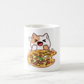 Katze isst eine Pizza Kaffeetasse (Mittel)