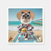 Katze isst Hamburger Serviette (Vorderseite)