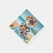 Katze isst Hamburger Serviette (Ecke)